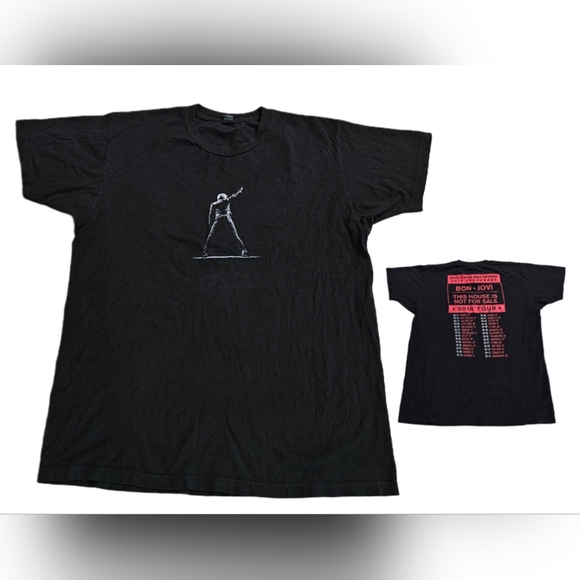 Jon Bon Jovi 2018 Tour Concert T-Shirt Large House Is Not for Sale Hall Of Fame - Picture 1 of 8